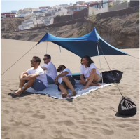 Anti - UV UPF50+ fabric beach canopy canvas: 195 cm x 195 cm. - blue