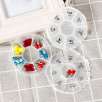 7 Grids Weekly Pill Box Women Men Round Mini Pill Case Container New Medicine Tablet Dispenser Splitters Pill Empty Holder Box