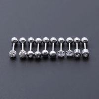 5 PairsLot Stud Earrings Set Stainless Steel Ear Cartilage Studs Women Crystal Piercings Barbell Helix Conch Piercings