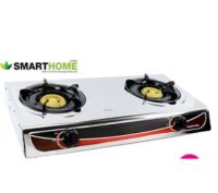 เตาแก๊สสแตนเลสหัวคู่ หัวทองเหลือง Smarthome  Gas Stove รุ่น SM-GA2H03 ของแท้ รับประกันคุณภาพ 3 ปี สินค้าใหม่ ทดทาน แข็งแรง รับประกันความพอใจ 7 วัน