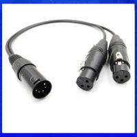 【กล้อง Dual Channel Audio Signal Line,XLR 5-Pin (Male) สำหรับขั้วต่อ XLR 3ขา2ตัว (Female)