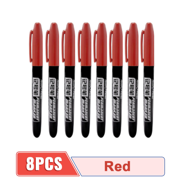 4-6-8-pcs-ปากกามาร์กเกอร์ถาวร-fine-point-หมึกกันน้ำ-thin-nib-crude-nib-สีดำสีน้ำเงินหมึกสีแดง-1-5-มม-สี-art-marker-ปากกา-zptcm3861