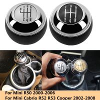 หัวเกียร์รถยนต์ลูกบิดสำหรับ Mini R50 One D Cabrio R52 R53 Cooper S 3ประตู2001- 2006 2007 2008หนังหัวเกียร์ปากกาลูกบอลมือบีบ