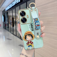 เคส Hontinga สำหรับ Realme เคส C55การ์ตูน,เคสโทรศัพท์ TPU แบบนิ่มชุบโครเมี่ยมสุดหรูอนิเมะลูฟี่คลุมทั้งหมดป้องกันกล้องเคสยางกันรอยสำหรับเด็กผู้หญิง