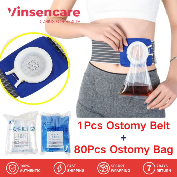 Vinsencare Elastic Colostomy Bags Ostomy Belt Durable 80Pcs Colostomy