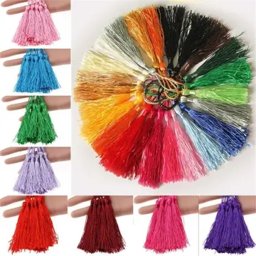 20pcs Gradient 13cm Tassels For Crafts Polyester Silk Tassel