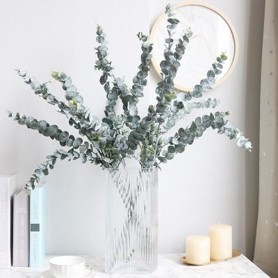 【DT】 hot  Real touch artificial eucalyptus branch leaf plants long leaf fake plants home decor dried artificial flowers wedding decorationTH