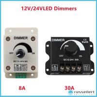 RUSSELLERT 8A ควบคุม30A ควบคุมแรงดันไฟฟ้าที่มีประโยชน์ตัวควบคุมเพาเวอร์ซัพพลายไดรเวอร์ความสว่าง DC Sakelar Peredup LED