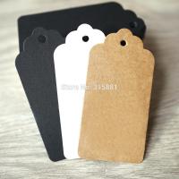 Kraft Gift Tags Scalloped Edge Wedding Party Paper Tag Price Label Hang Tag 100pcs/lot Labels