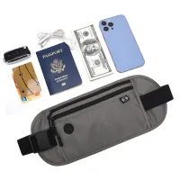 ❄ Running Waist Bag Multifunctional Waterproof Invisible Sports Waist Bag Two-layer Zipper Ticket Passport Storage Security Wallet