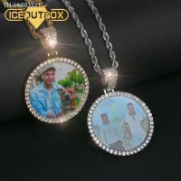 ❇✁☼ Hot Custom Photo Pendant Necklace Personality Men 39;s Hip Hop Jewelry With 4mm Tennis Chain Cubic Zircon Gold Silver 585 Rose Gold