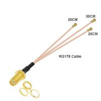 10pcs SMA Female To 3pcs uFL/u.FL/IPX/IPEX RF Coax Adapter Assembly RG178 Pigtail Cable