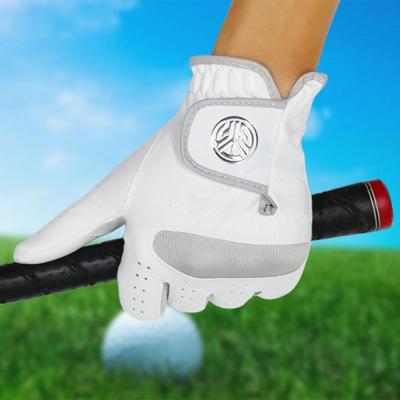1 Pcs Mens Left Hand Golf Glove Right Hand Micro Soft Fiber Breathable Mens Golf Gloves White Color Towels