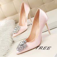 【size34-43】Womens shoes heels rhinestone wedding shoes