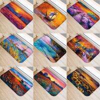 （A SHACK） FlowerOil Painting Anti SlipDoor Mats พรมเช็ดเท้า OutdoorRoom พรมปูพื้น Rug