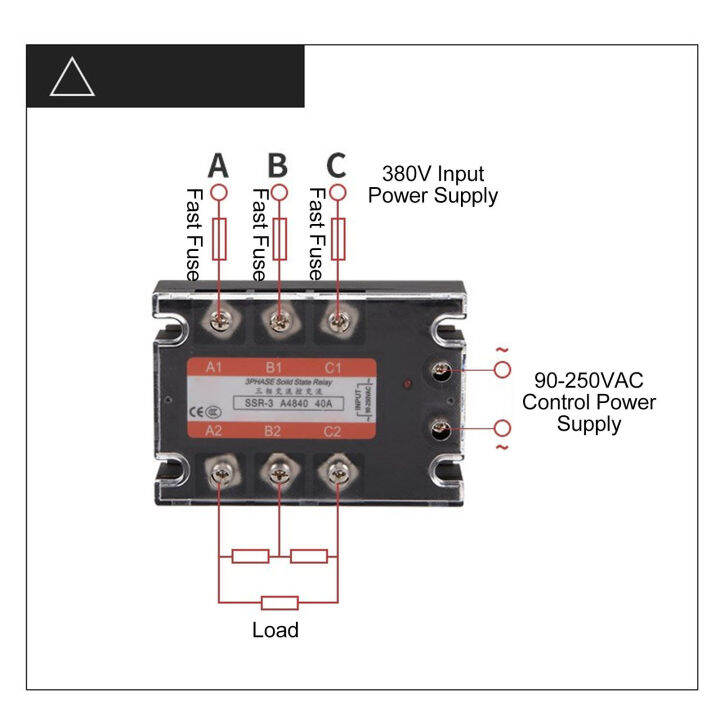 AC To AC Relay Module, Thread Connection 3 Phase 90‑250V Input 24‑480V