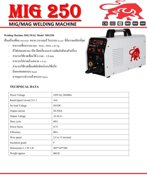 ตู้เชื่อม-inverter-mig-250-ไม่ใช้แก๊ส-แถมฟรี-ลวดเชื่อมแบบไม่ใช้แก๊ส-1kg-1-ม้วน