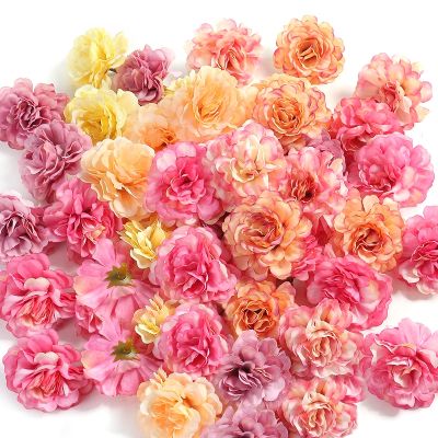 10Pcs Silk Rose Artificial Flowers for Home Decor Wedding Decoration Supplies DIY Bride Crafts Wreath Accessories Fake Flowers
