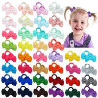 ✣ 80PCS Baby Girls Hair Ties 2Inch Grosgrain Ribbon Mini Hair Bows Elastic Rubber Hair Bands Ponytail Holders Accessories for Gilr