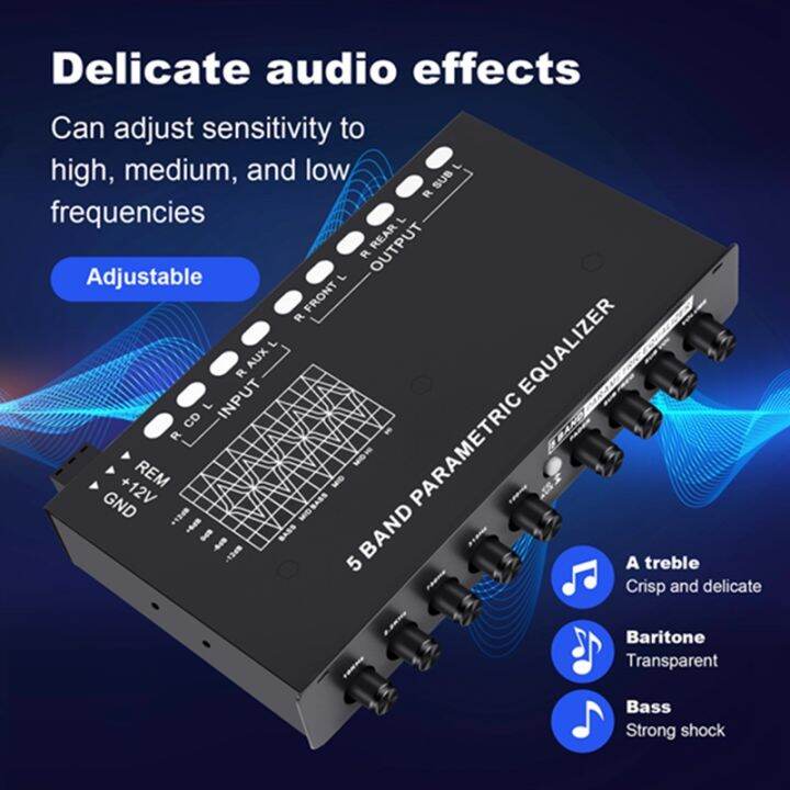 Car Audio Equalizer, Adjustable EQ Car Amplifier Graphic Equalizer with
