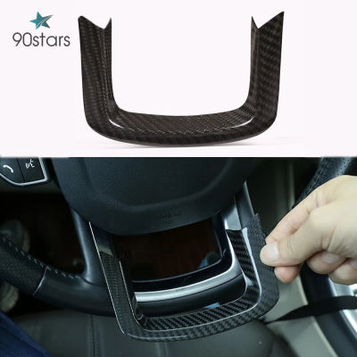 Real Carbon Fiber Car Steering Wheel Decoration Trim For Range Rover Sport 2014-2017 For Range Rover Velar Car Accessories 1 Pcs