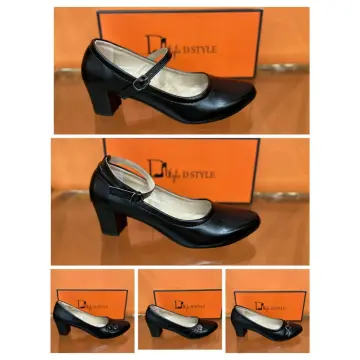 Buy SKO Black Three Strap 1 Inch Heel For Women online