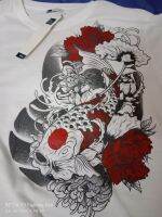 KOI FISH (Tancho Koi - Tattoo Style) Long sleeved T-shirt (L-size 22" chest)