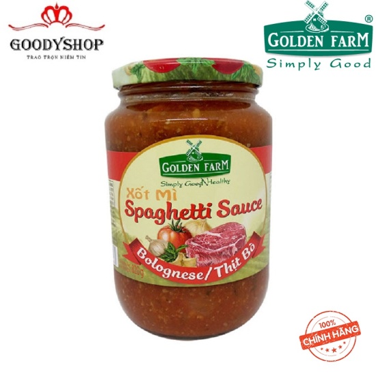 Sốt mì spaghetti golden farm hũ 820g vị truyền thống goodyshop - ảnh sản phẩm 1