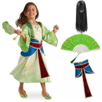 Halloween Hua Mulan Princess Dress Christmas Chinese Princess Mulan Dress Cosplay Costume For Girls Flare Long Sleeve Dress