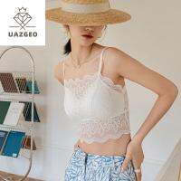 UAZGEO กีฬา ระบายอากาศได้ดี เสื้อผ้าภายใน ดีไซน์แฟชั่น สีทึบ ลูกไม้ ชุดชั้นในกลวง เสื้อครอป bralette เสื้อสตรี ถังเซ็กซี่ ชุดชั้นในท่อนบน