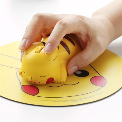 ZZOOI Pokemon Hobbies Computer Peripherals Pikachu Cute Bluetooth Wireless Mouse Festival Gift For Children Action Figures Fantasy
