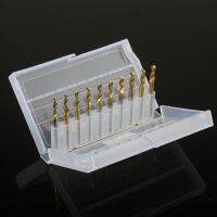 10pcs/set Titanium Nitride Coated Carbide 2.3mm-3.175mm PCB Dremel CNC Drill Bits Router