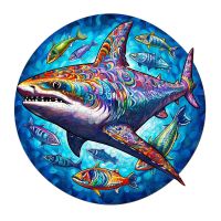 Shark Wooden Animal Jigsaw Puzzle Children Decompression Toys Colorful Wooden Puzzles DIY Jigsaw Board Games