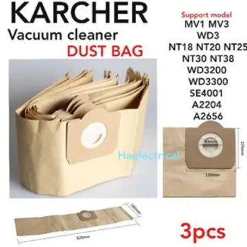 5X dust bag 1X Filter for KARCHER WD3 Premium WD 3,300 M WD 3,200 WD3.500