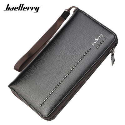 （Layor wallet）  Baellerry ความจุขนาดใหญ่กระเป๋าสตางค์ผู้ชายโทรศัพท์มือถือกระเป๋าสายรัดข้อมือยาวกระเป๋าสตางค์ชายซิปกระเป๋าคลัทช์ผู้ชาย39; S Carteira