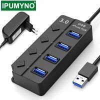 【LZ】▲  Adaptador usb 3.0 hub velocidade rápida 4 7 portas com ue eua au reino unido interruptor indicador led para laptop pc acessórios de computador hub3.0