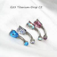 10ชิ้นร่างกาย Jewelry-G23ไทเทเนียมวาง CZ สมาร์ทสะดือปุ่มท้องร่างกายเจาะ14Gx10x 46มิลลิเมตรสะดือโค้ง B Arbells ท้องแหวนใหม่