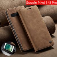 เคส8Pro 7a 6Pro สำหรับ Google Pixel 8 7 6 Pro Pixel8 Pixel7หนังพลิกโทรศัพท์ PU ด้าน5G Google Pixel 8 Pro เคสด้านหลังกันกระแทกกระเป๋าเงินมีช่องเสียบบัตร