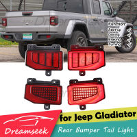 ไฟเบรค Bemper Belakang LED สำหรับรถ Jeep Gladiator รุ่น JT 2019 2020 2021 2022 2023ไฟท้ายเลี้ยวมีสัญญาณไฟเลี้ยวสีแดงอุปกรณ์เสริมรถยนต์เลนส์