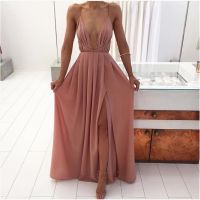 【HOT】◆ Deep V-Neck Sleeveless Spaghetti Backless Evening Sundress Vestidos