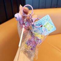 QQ Candy Walking Bear Baby Key Ring Simulation Lollipop Inflatable Bag Keychain Pendant Women Girl Delicate Keyfob Ornaments