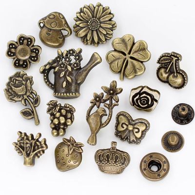 ☍ 5pcs Snap Button Metal Buttons Nail Rivet Decoration for Leathercraft Bag Snap Fastener Leather Sewing accessories