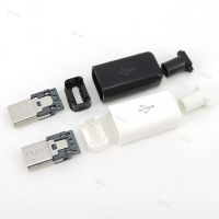 Micro USB 5PIN Welding Type Male Plug Connectors Charger 5P USB Tail Charging Socket 4 in 1 White Black YB1TH