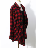 DEAT new spring and summer fashion women clothing Plaid Shirt female long sleeve fake two pieces shirt dress