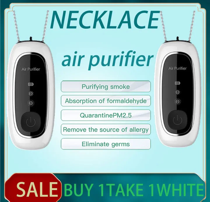 Buy 1 Take 1 2021 Upgraded Wearable Air Purifier Necklace Mini Personal Portable Air Freshener 4573