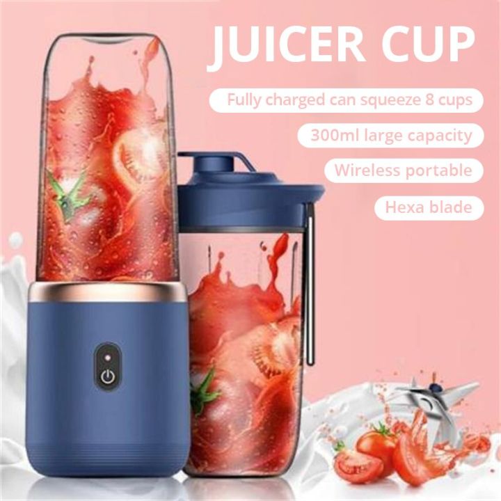 Portable Juicer Blender with Straw USB Rechargeable Mini Juicer Cup  Wireless Electric Juice Machine for Shakes Fruit Vegetable