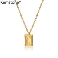 Kemstone สร้อยคอสเตนเลสสตีลสีทอง18K สำหรับสุภาพสตรี