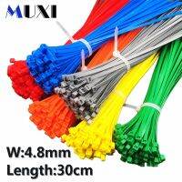 100Pcs/bag 5x300 5x300 4.8mm Width Self-Locking Green Red Blue Yellow Nylon Wire Cable Zip Ties.cable ties