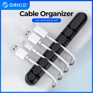 QOOVI Cable Organizer Management Wire Holder Flexible USB Cable Winder Tidy  Silicone Clips For Mouse Keyboard