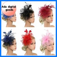 ADG อุปกรณ์ตกแต่งผม ค็อกเทล Fascinators ผม ดอกไม้ตาข่าย หมวก fascinator กิ๊บติดผมขนนก ที่คาดผม ALICE ที่คาดผมงานเลี้ยงน้ำชา